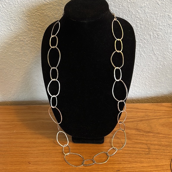 Silpada long silver oval necklace - Picture 2 of 4